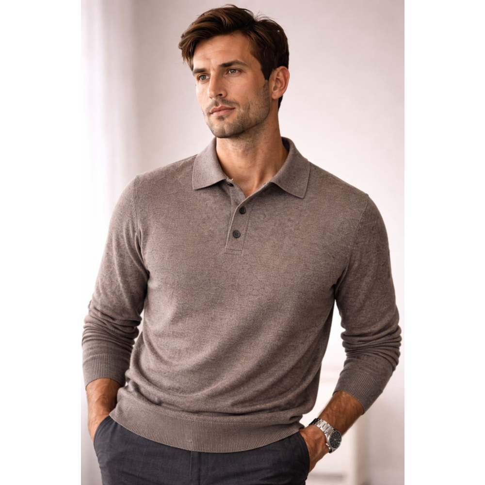 Men’s Black Brown 1826 Italian Merino Wool Crewneck Sweater Size XL